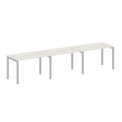 Metal System Quattro 5x5 50БП.СМ-3.2 (Дуб наварра/Серый) Рабочая станция на 3 раб.места на П-образном м/к