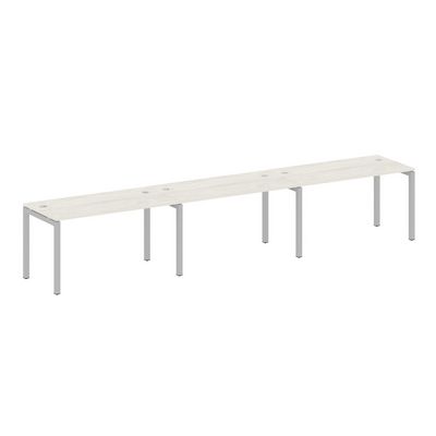 Metal System Quattro 5x5 50БП.СМ-3.3 (Дуб наварра/Серый) Рабочая станция на 3 раб.места на П-образном м/к