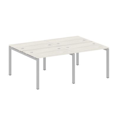 Metal System Quattro 5x5 50БП.СМ-4.1 (Дуб наварра/Серый) Рабочая станция на 4 раб.места на П-образном м/к