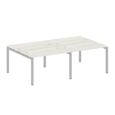 Metal System Quattro 5x5 50БП.СМ-4.2 (Дуб наварра/Серый) Рабочая станция на 4 раб.места на П-образном м/к