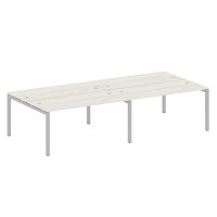 Metal System Quattro 5x5 50БП.СМ-4.4 (Дуб наварра/Серый) Рабочая станция на 4 раб.места на П-образном м/к