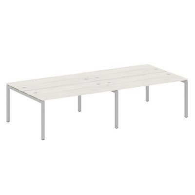 Metal System Quattro 5x5 50БП.СМ-4.4 (Дуб наварра/Серый) Рабочая станция на 4 раб.места на П-образном м/к