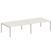 Metal System Quattro 5x5 50БП.СМ-4.5 (Дуб наварра/Серый) Рабочая станция на 4 раб.места на П-образном м/к