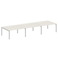 Metal System Quattro 5x5 50БП.СМ-6.4 (Дуб наварра/Серый) Рабочая станция на 6 раб.мест на П-образном м/к