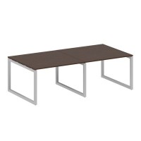 Metal System Quattro 5x5 50БО.ПРГ-2.2 (Венге цаво/Серый) Переговорный стол на О-образном м/к