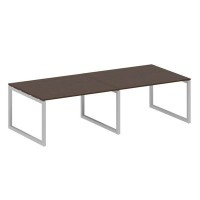 Metal System Quattro 5x5 50БО.ПРГ-2.3 (Венге цаво/Серый) Переговорный стол на О-образном м/к