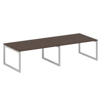 Metal System Quattro 5x5 50БО.ПРГ-2.4 (Венге цаво/Серый) Переговорный стол на О-образном м/к