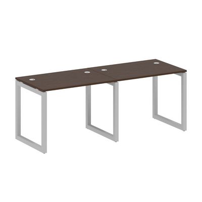 Metal System Quattro 5x5 50БО.СМ-2.1 (Венге цаво/Серый) Рабочая станция на 2 раб.места на О-образном м/к