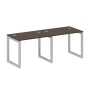 50БО.СМ-2.1 (Венге цаво/Серый) Рабочая станция на 2 раб.места на О-образном м/к