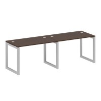 Metal System Quattro 5x5 50БО.СМ-2.2 (Венге цаво/Серый) Рабочая станция на 2 раб.места на О-образном м/к