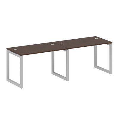 Metal System Quattro 5x5 50БО.СМ-2.2 (Венге цаво/Серый) Рабочая станция на 2 раб.места на О-образном м/к