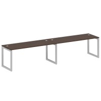 Metal System Quattro 5x5 50БО.СМ-2.5 (Венге цаво/Серый) Рабочая станция на 2 раб.места на О-образном м/к