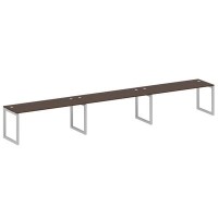 Metal System Quattro 5x5 50БО.СМ-3.5 (Венге цаво/Серый) Рабочая станция на 3 раб.места на О-образном м/к