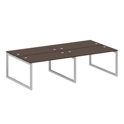 Metal System Quattro 5x5 50БО.СМ-4.3 (Венге цаво/Серый) Рабочая станция на 4 раб.места на О-образном м/к