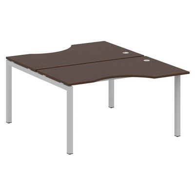 Metal System Quattro 5x5 50БП.РАС-СА-2.2 (Венге цаво/Серый) Рабочая станция криволинейная на П-образном м/к