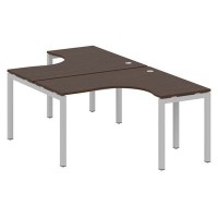 Metal System Quattro 5x5 50БП.РАС-СА-2.3 (Венге цаво/Серый) Рабочая станция криволинейная на П-образном м/к