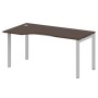 Metal System Quattro 5x5 50БП.СА-1 Л (Венге цаво/Серый) Стол криволинейный левый на П-образном м/к