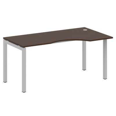 Metal System Quattro 5x5 50БП.СА-1 Пр (Венге цаво/Серый) Стол криволинейный правый на П-образном м/к