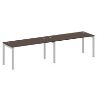 Metal System Quattro 5x5 50БП.СМ-2.4 (Венге цаво/Серый) Рабочая станция на 2 раб.места на П-образном м/к