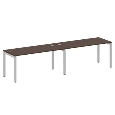 Metal System Quattro 5x5 50БП.СМ-2.4 (Венге цаво/Серый) Рабочая станция на 2 раб.места на П-образном м/к