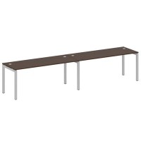 Metal System Quattro 5x5 50БП.СМ-2.5 (Венге цаво/Серый) Рабочая станция на 2 раб.места на П-образном м/к