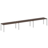 Metal System Quattro 5x5 50БП.СМ-3.5 (Венге цаво/Серый) Рабочая станция на 3 раб.места на П-образном м/к