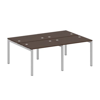 Metal System Quattro 5x5 50БП.СМ-4.1 (Венге цаво/Серый) Рабочая станция на 4 раб.места на П-образном м/к