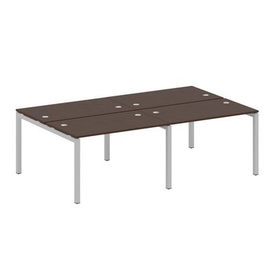 Metal System Quattro 5x5 50БП.СМ-4.2 (Венге цаво/Серый) Рабочая станция на 4 раб.места на П-образном м/к