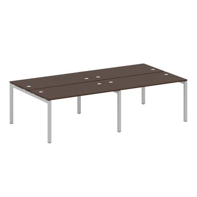 Metal System Quattro 5x5 50БП.СМ-4.3 (Венге цаво/Серый) Рабочая станция на 4 раб.места на П-образном м/к