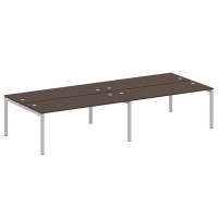 Metal System Quattro 5x5 50БП.СМ-4.5 (Венге цаво/Серый) Рабочая станция на 4 раб.места на П-образном м/к