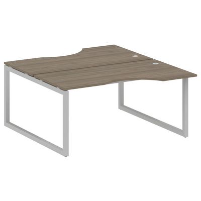 Metal System Quattro 5x5 50БО.РАС-СА-2.1 (Вяз благородный/Серый) Рабочая станция криволинейная на О-образном м/к