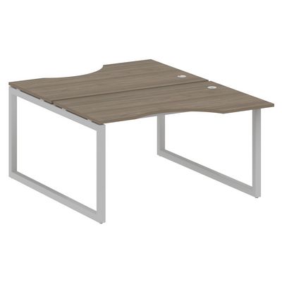 Metal System Quattro 5x5 50БО.РАС-СА-2.2 (Вяз благородный/Серый) Рабочая станция криволинейная на О-образном м/к