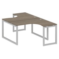 Metal System Quattro 5x5 50БО.РАС-СА-2.3 (Вяз благородный/Серый) Рабочая станция криволинейная на О-образном м/к