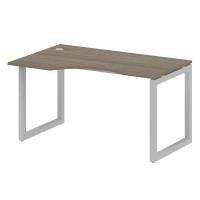 Metal System Quattro 5x5 50БО.СА-2 Л (Вяз благородный/Серый) Стол криволинейный левый на О-образном м/к