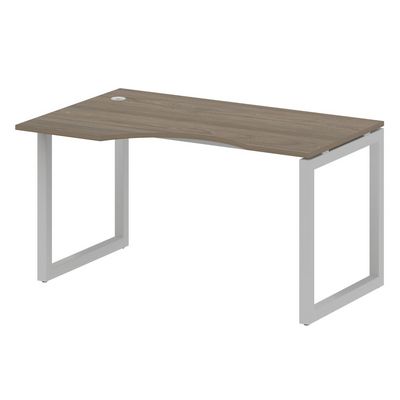 Metal System Quattro 5x5 50БО.СА-2 Л (Вяз благородный/Серый) Стол криволинейный левый на О-образном м/к