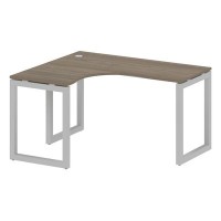 Metal System Quattro 5x5 50БО.СА-3 Л (Вяз благородный/Серый) Стол криволинейный левый на О-образном м/к
