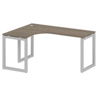 Metal System Quattro 5x5 50БО.СА-4 Л (Вяз благородный/Серый) Стол криволинейный левый на О-образном м/к