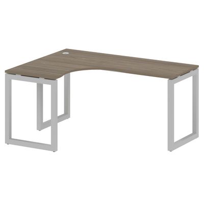 Metal System Quattro 5x5 50БО.СА-4 Л (Вяз благородный/Серый) Стол криволинейный левый на О-образном м/к