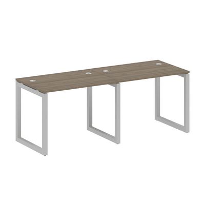 Metal System Quattro 5x5 50БО.СМ-2.1 (Вяз благородный/Серый) Рабочая станция на 2 раб.места на О-образном м/к