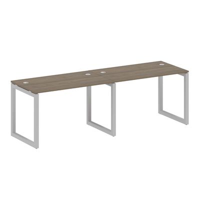 Metal System Quattro 5x5 50БО.СМ-2.2 (Вяз благородный/Серый) Рабочая станция на 2 раб.места на О-образном м/к