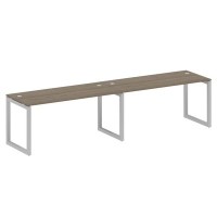 Metal System Quattro 5x5 50БО.СМ-2.4 (Вяз благородный/Серый) Рабочая станция на 2 раб.места на О-образном м/к