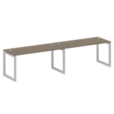 Metal System Quattro 5x5 50БО.СМ-2.4 (Вяз благородный/Серый) Рабочая станция на 2 раб.места на О-образном м/к