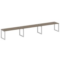 Metal System Quattro 5x5 50БО.СМ-3.5 (Вяз благородный/Серый) Рабочая станция на 3 раб.места на О-образном м/к