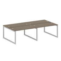 Metal System Quattro 5x5 50БО.СМ-4.3 (Вяз благородный/Серый) Рабочая станция на 4 раб.места на О-образном м/к