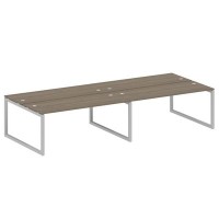 Metal System Quattro 5x5 50БО.СМ-4.5 (Вяз благородный/Серый) Рабочая станция на 4 раб.места на О-образном м/к