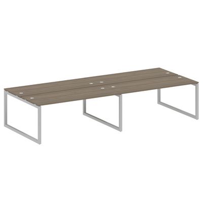 Metal System Quattro 5x5 50БО.СМ-4.5 (Вяз благородный/Серый) Рабочая станция на 4 раб.места на О-образном м/к