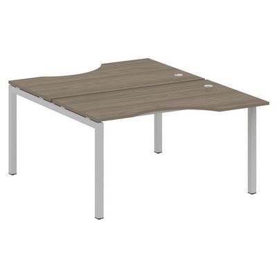 Metal System Quattro 5x5 50БП.РАС-СА-2.2 (Вяз благородный/Серый) Рабочая станция криволинейная на П-образном м/к