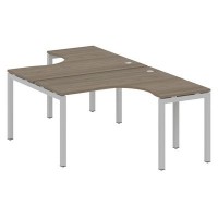 Metal System Quattro 5x5 50БП.РАС-СА-2.3 (Вяз благородный/Серый) Рабочая станция криволинейная на П-образном м/к