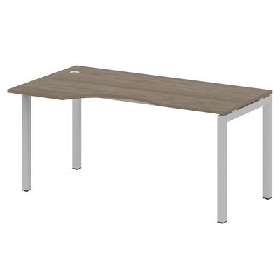 Metal System Quattro 5x5 50БП.СА-1 Л (Вяз благородный/Серый) Стол криволинейный левый на П-образном м/к