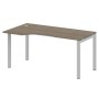 Metal System Quattro 5x5 50БП.СА-1 Л (Вяз благородный/Серый) Стол криволинейный левый на П-образном м/к
